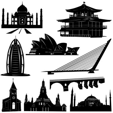 Urban architecture building set clipart