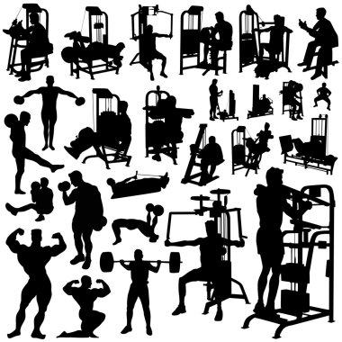 Fitness men vector clipart