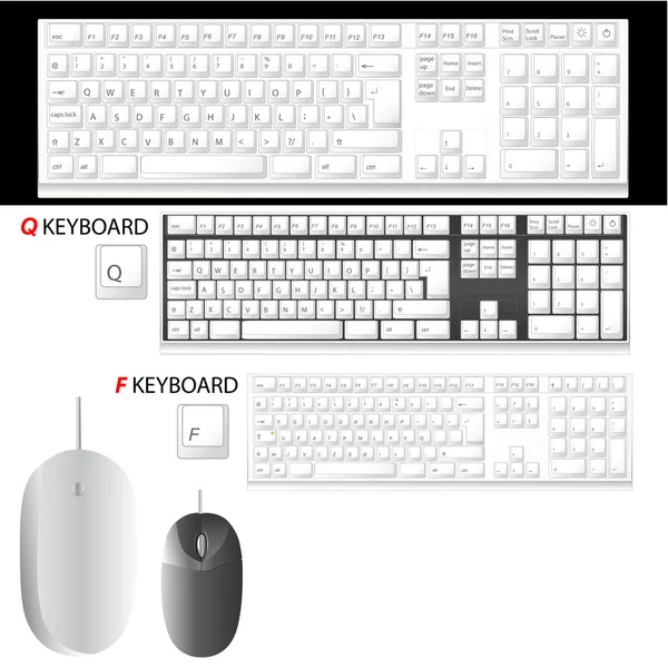 Computer toetsenbord en muis details vector — Stockvector