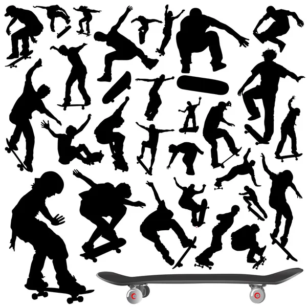 Коллекция векторов скейтборда — стоковый вектор