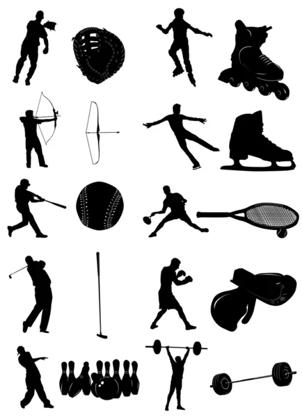 Вектор видов спорта и оборудования — стоковый вектор
