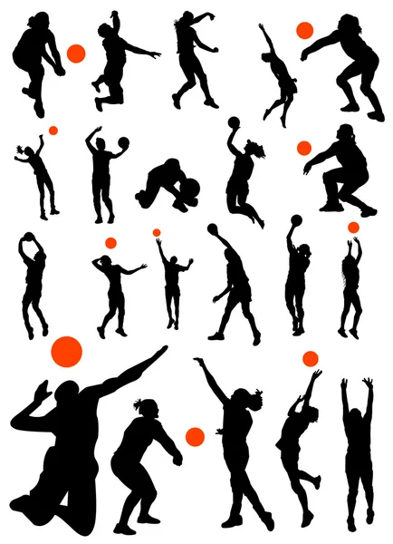 Collection de vecteurs de volleyball — Image vectorielle