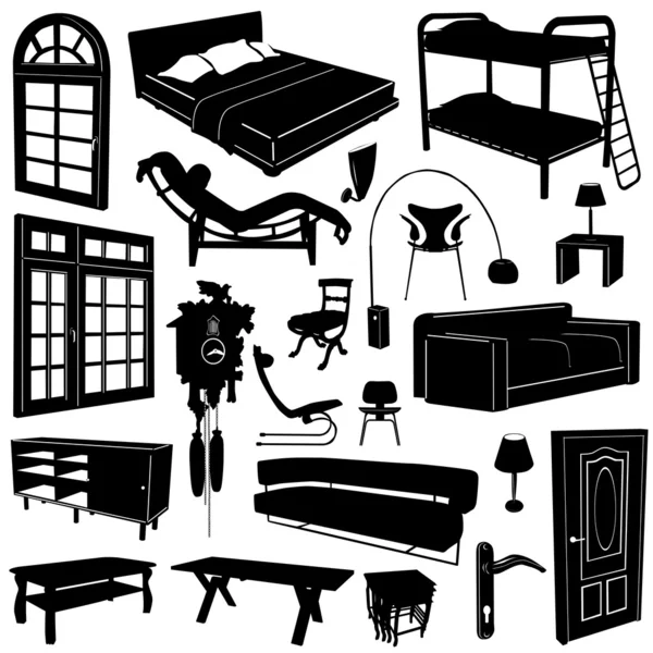 Wohndekoration und Möbelvektor — Stockvektor