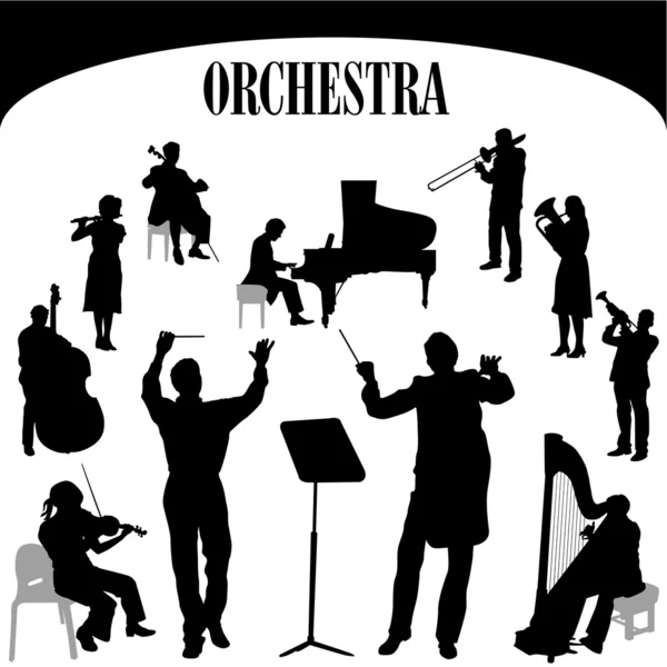 Orchestra musician vector — Stock Vector
