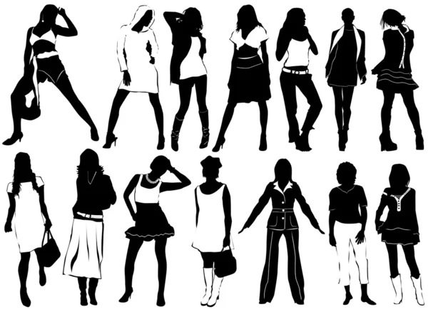 Vettore donne di moda — Vettoriale Stock