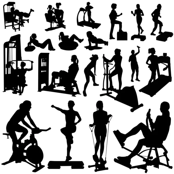 Fitness femmes vecteur — Image vectorielle