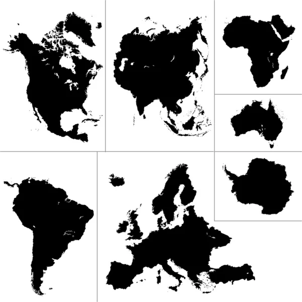 Siete continentes vector — Archivo Imágenes Vectoriales