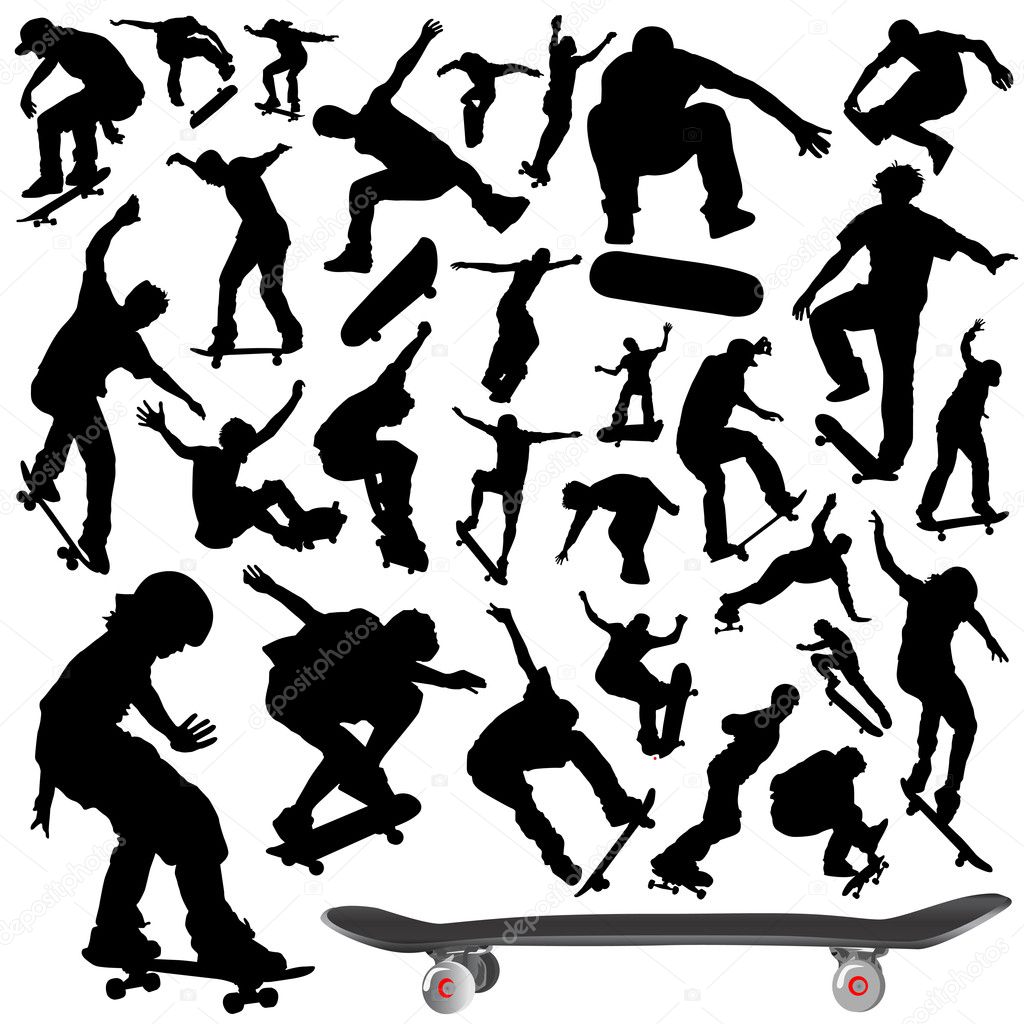 Collection of skateboard vector