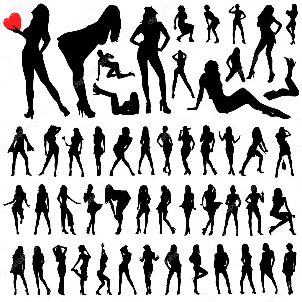 Collection of sexy woman vector