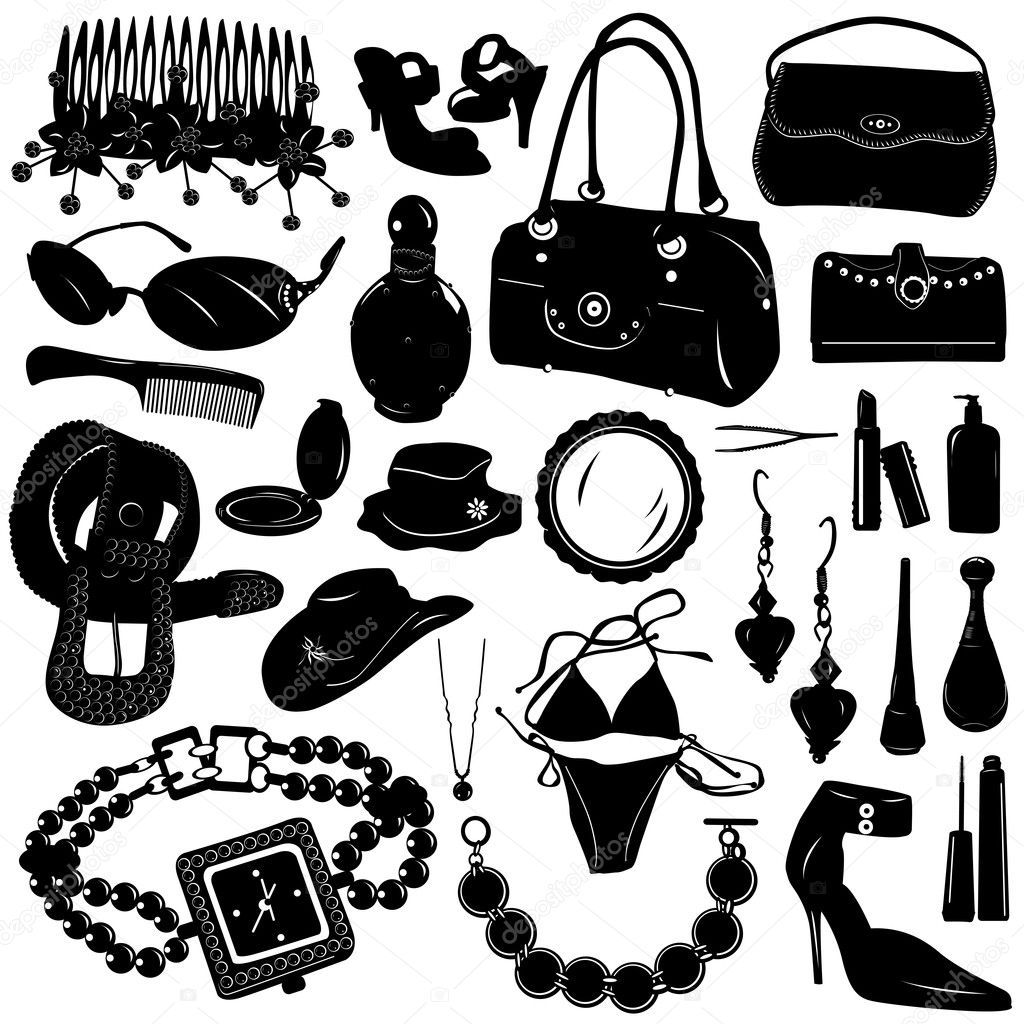 100 accesorios para mujer, conjunto de iconos de estilo de dibujos animados  8700327 Vector en Vecteezy, accesorios mujer