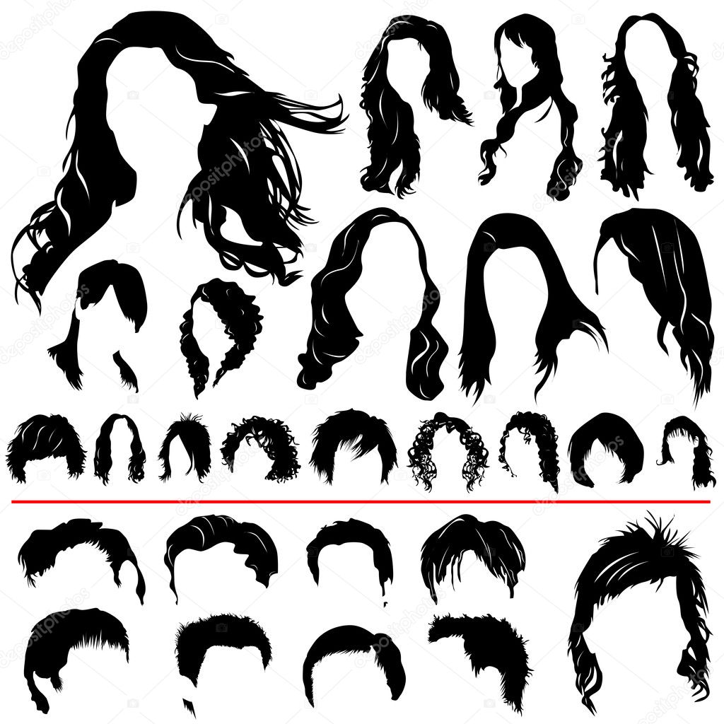 Women and men hair vector