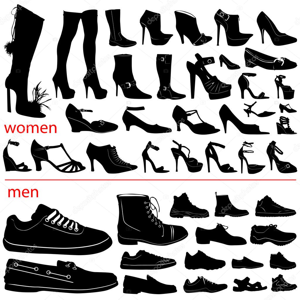 Women and men shoes vector — Stock Vector © bogalo #8939375