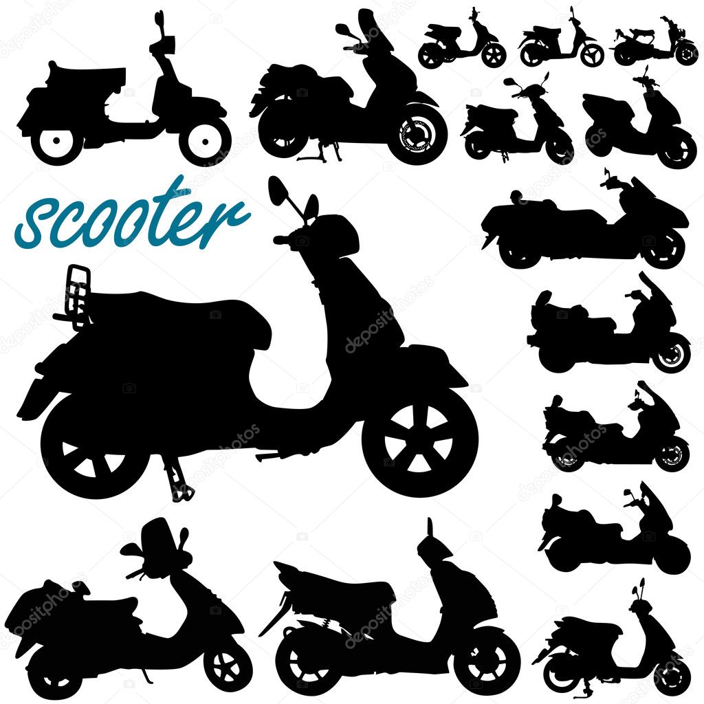 Scooter motorcycle vector
