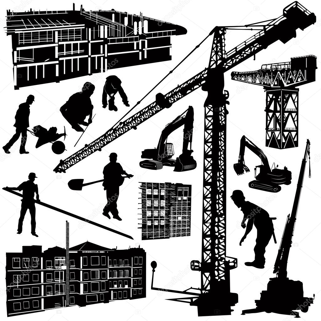 Construction objects vector