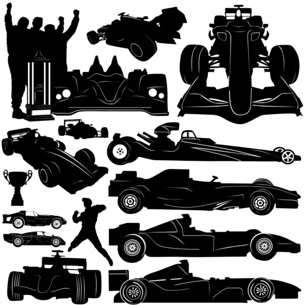 Формула и вектор гоночных автомобилей — стоковый вектор