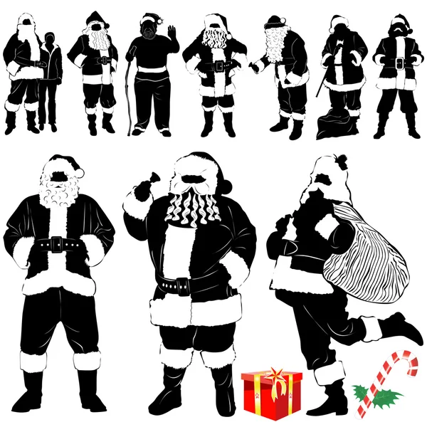 Babbo Natale dettaglio vestiti di Natale — Vettoriale Stock