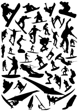 Collection of board sports clipart