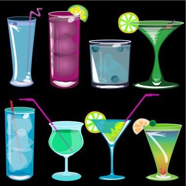 Cocktails vector illustration clipart