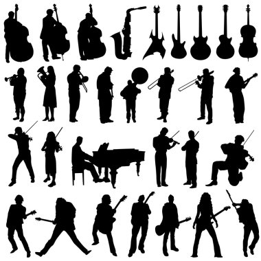 Collection of musician and music object clipart