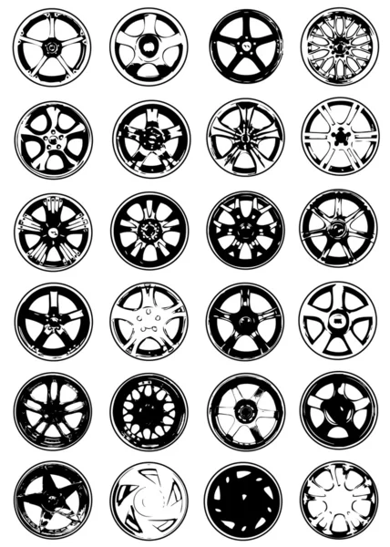 Conjunto de rodas — Vetor de Stock