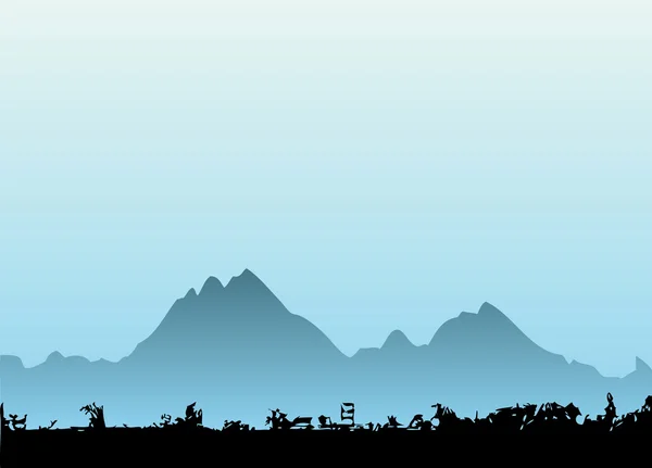 Mountain silhouette — Stock Vector