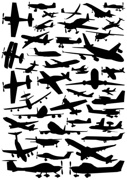 Коллекция самолетов — стоковый вектор