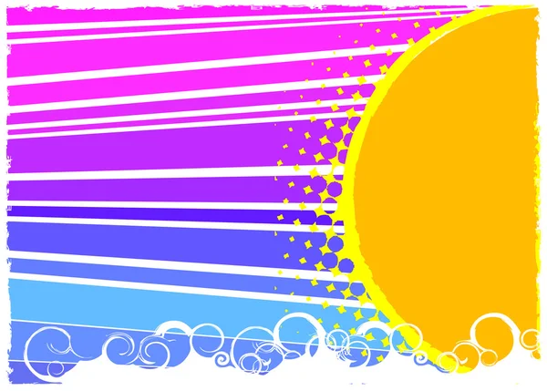 Sun and wave — Stock Vector