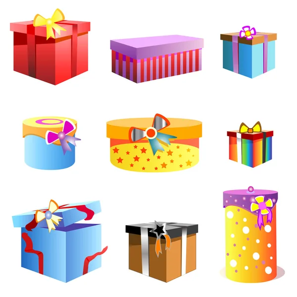 Geschenkbox Set — Stockvektor