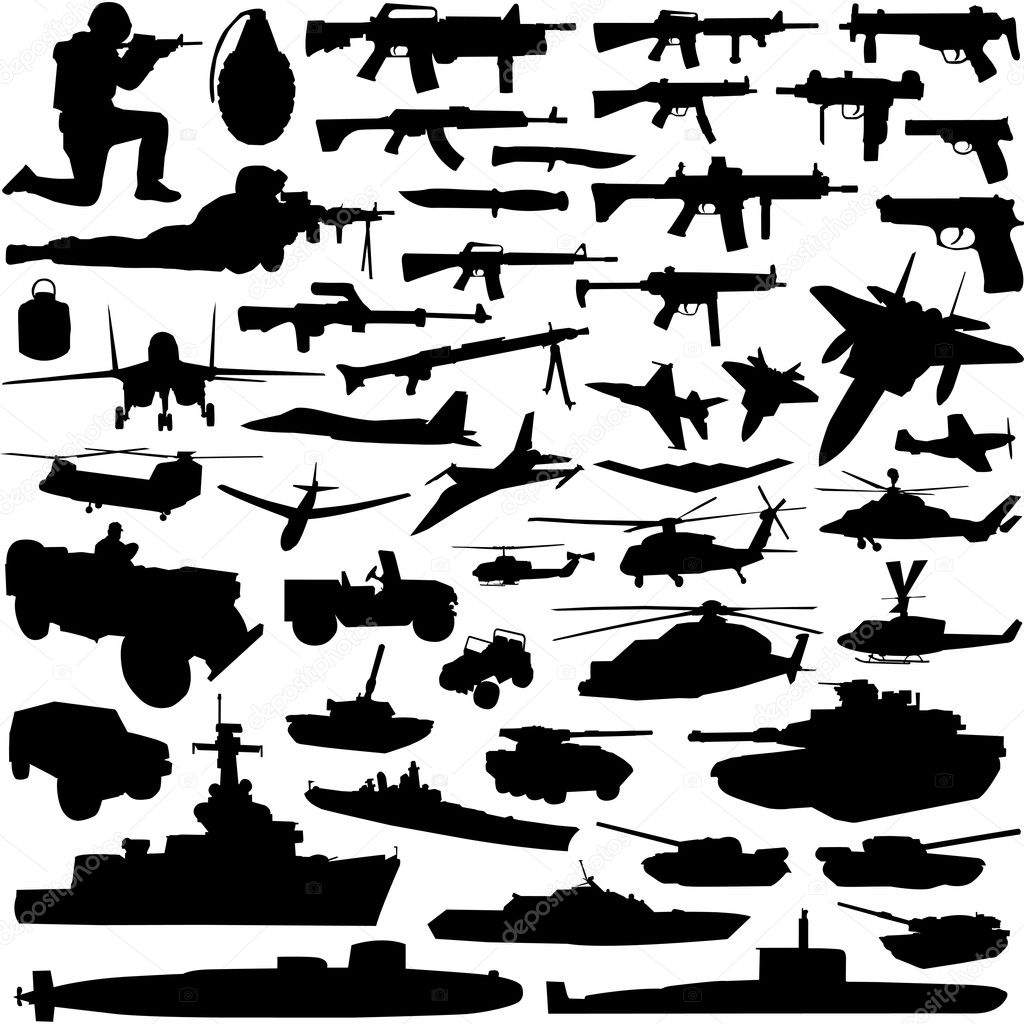 Collection of military objects