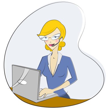 Secretary in the office clipart