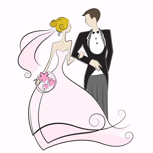 Illustrazione matrimonio — Vettoriale Stock