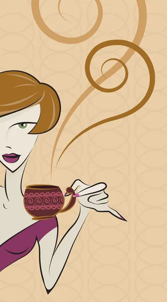 Chica beber café — Archivo Imágenes Vectoriales