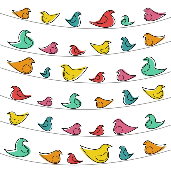 鳥と装飾的なパターン — ストックベクタ