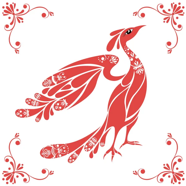 Pasăre decorativă — Vector de stoc
