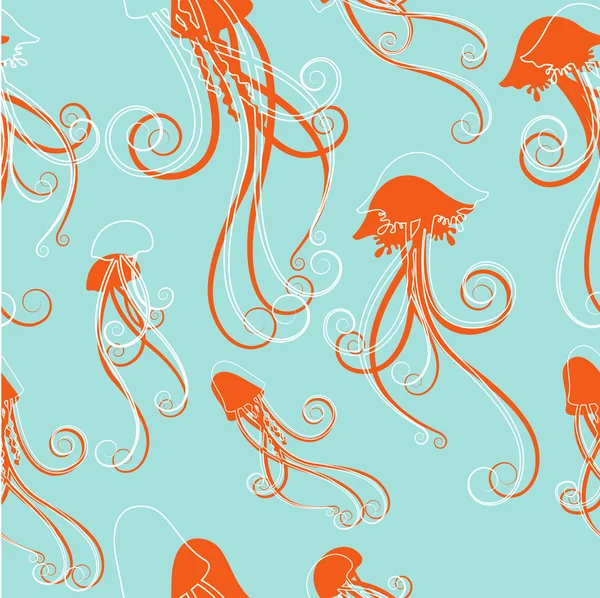 Jellyfish pattern — Stock Vector