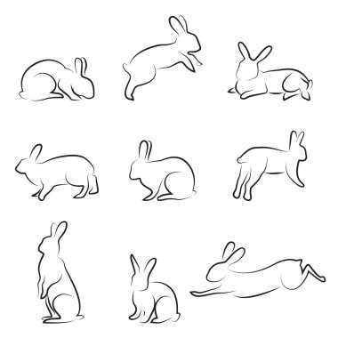 Rabbit drawing clipart