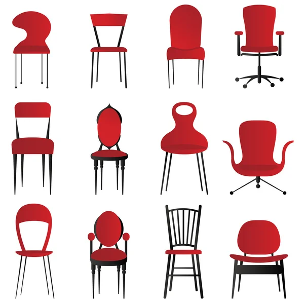 Röda stolar — Stock vektor
