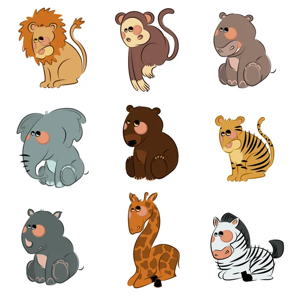 Cartoni animati animali selvatici — Vettoriale Stock