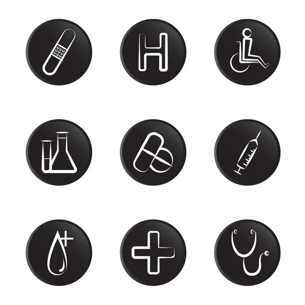 Ikony obiektów medycznych — Wektor stockowy