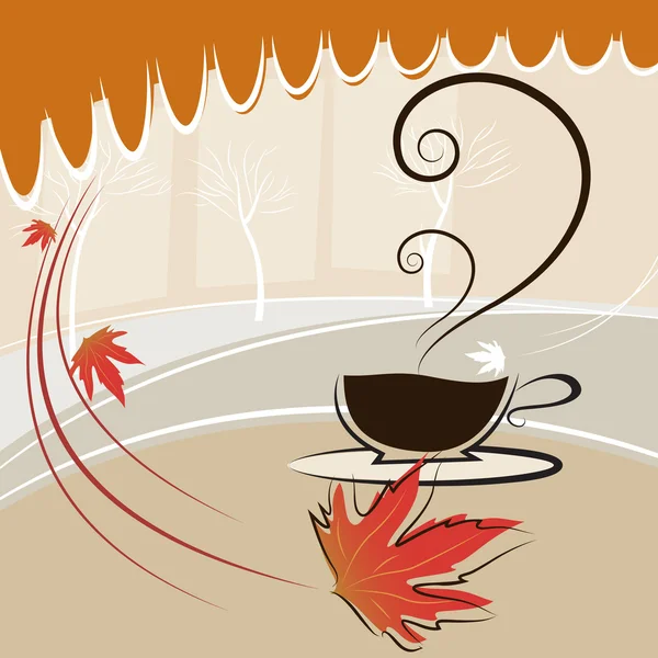 Кофе и осень — стоковый вектор