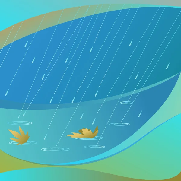 Deszcz i liść — Wektor stockowy