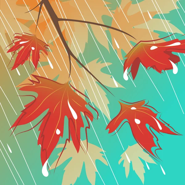 叶和雨 — 图库矢量图片