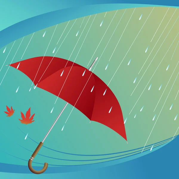 Schirmblatt und Regen — Stockvektor