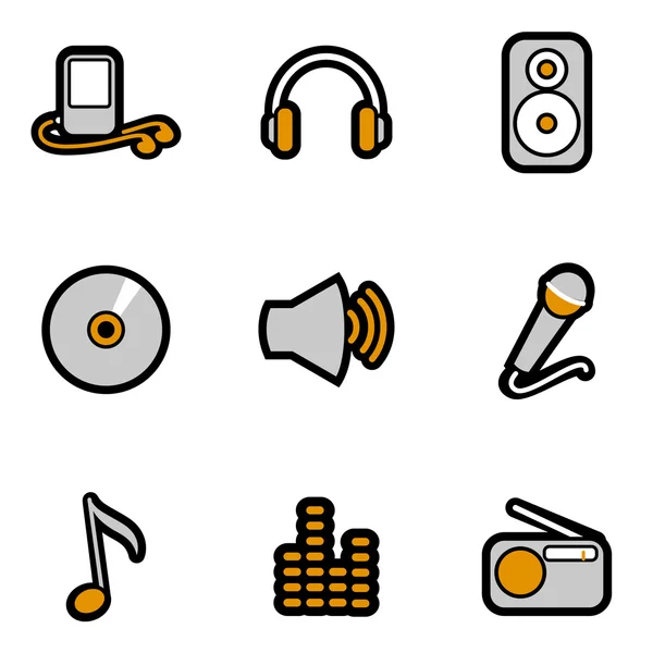 Icono de objeto de música — Vector de stock