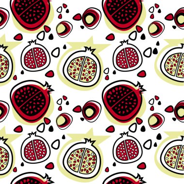 Pomegranate pattern clipart