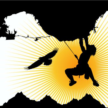 Climber silhouette clipart