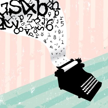 Typewriter background clipart