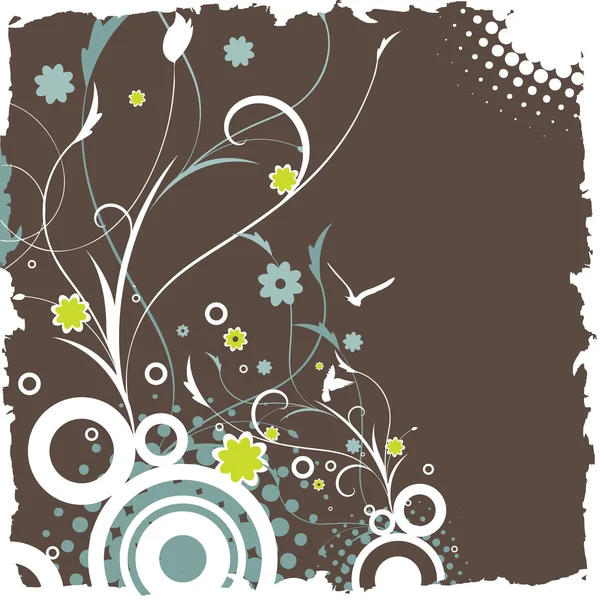 Design rétro floral — Image vectorielle