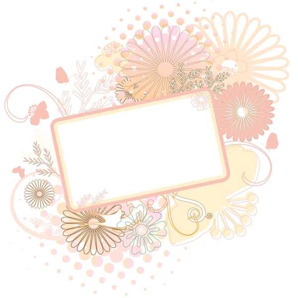 Floral frame soft colors — Stock Vector
