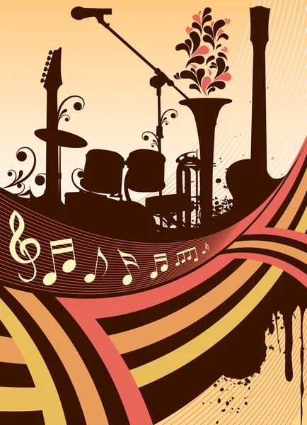 Silhouette des instruments — Image vectorielle